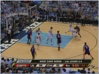 Kobe assist off the backboard